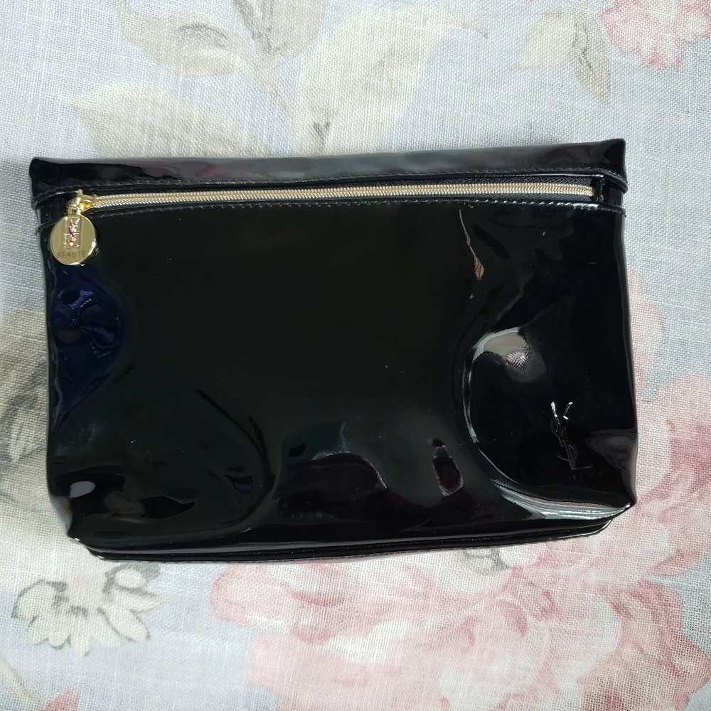YSL Yves Saint Laurent Black Beauty makeup bag Pouch Clutch Cosmetics Bag